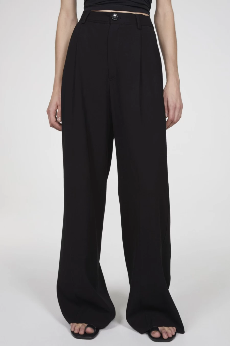 Rodebjer Addie Wide Leg Pants for Women in Black - High Waisted Comfortable Trousers