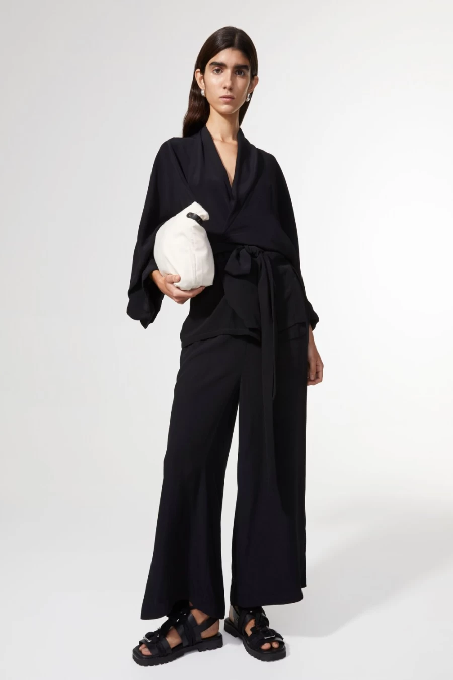 Rodebjer Sigrid Twill Pants for Women - Classic Black High-Waist Trousers
