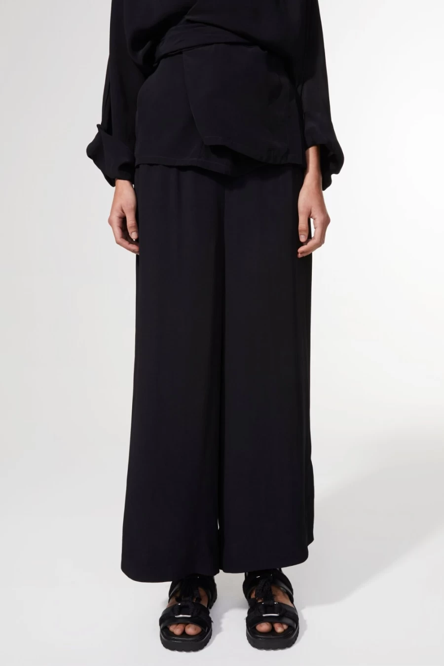 Rodebjer Sigrid Twill Pants for Women - Classic Black High-Waist Trousers