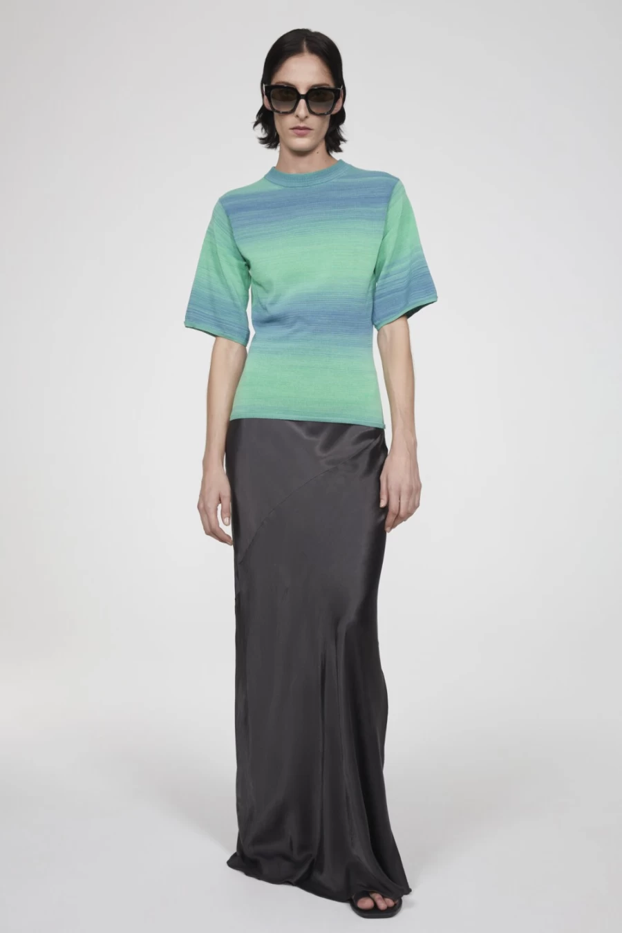 Rodebjer Women's Green Tonic Modulo Knitted T-Shirt | Eco-Friendly Casual Top