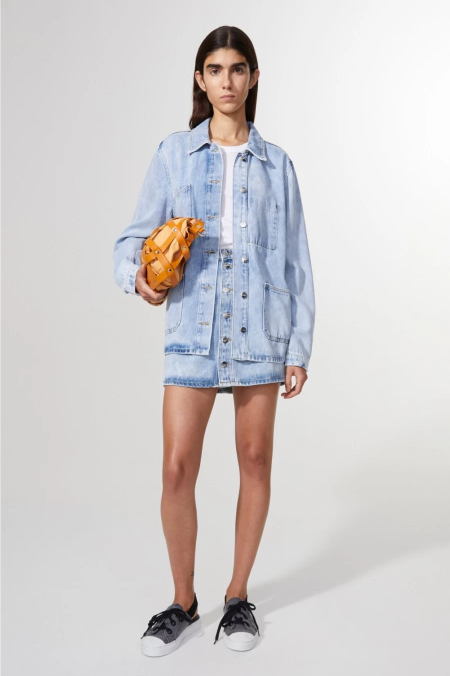 Rodebjer Women's Bleached Indigo Denim Jacket - Celeste Indigo Washed Style