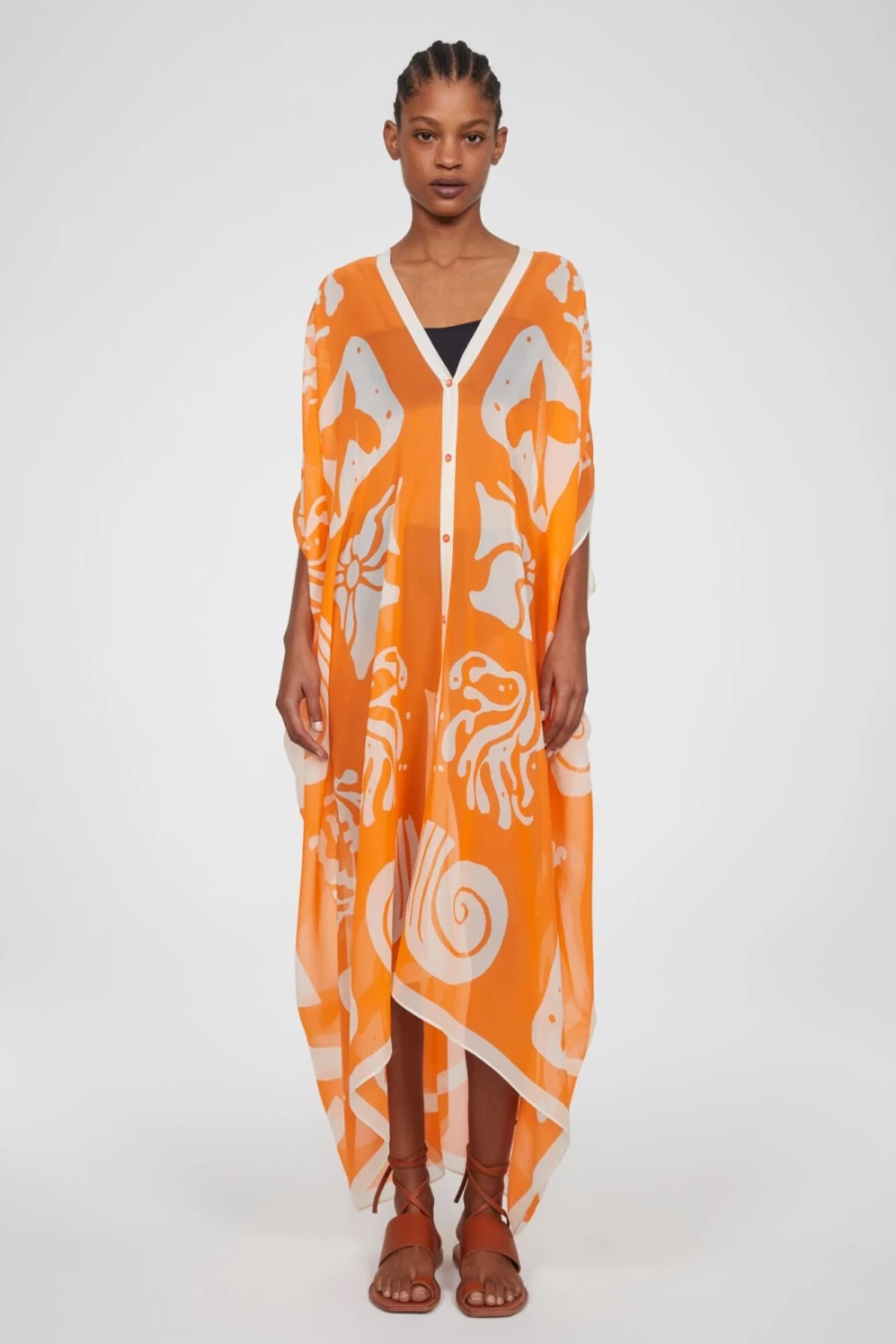 Rodebjer Women's Agave Youthquake Caftan in Orange Haze - Boho Chic Loose Dress