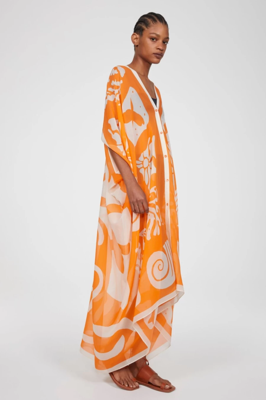 Rodebjer Women's Agave Youthquake Caftan in Orange Haze - Boho Chic Loose Dress