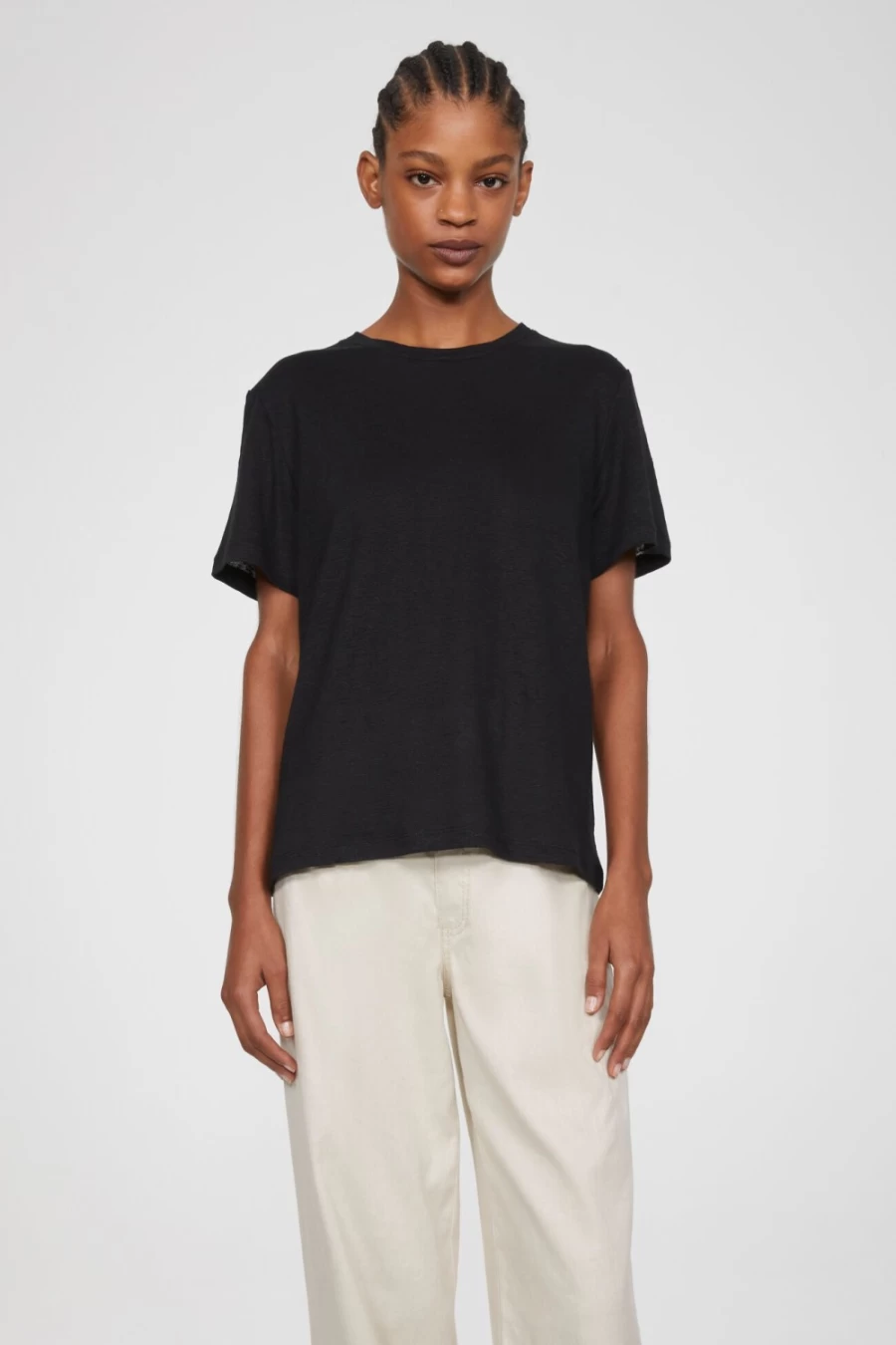 Rodebjer Women's Black Ninja Linen T-Shirt - Breathable Summer Top