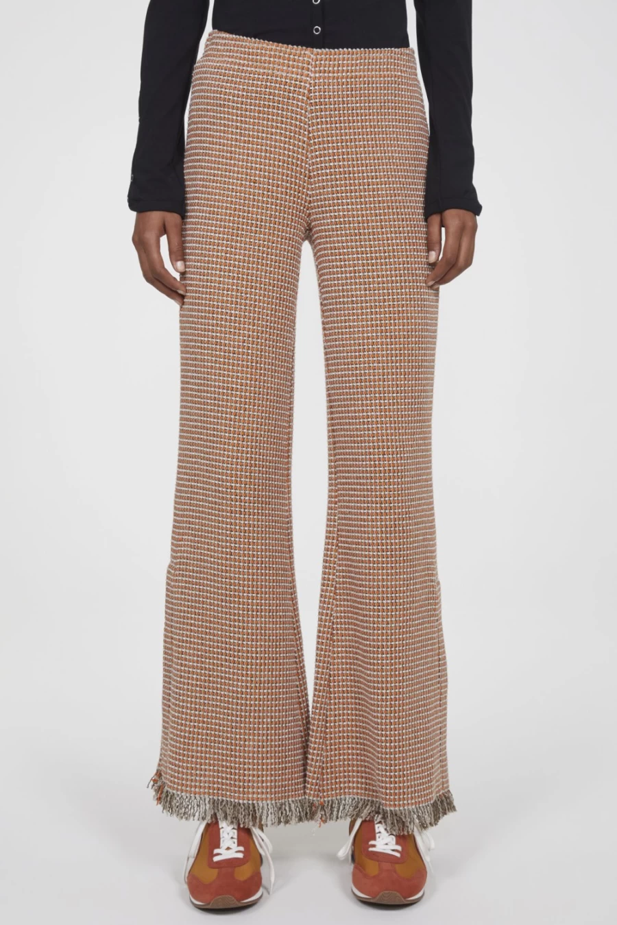 Rodebjer Women's Orange Haze Flared Pants - Niccola High Waist Wide Leg Trousers