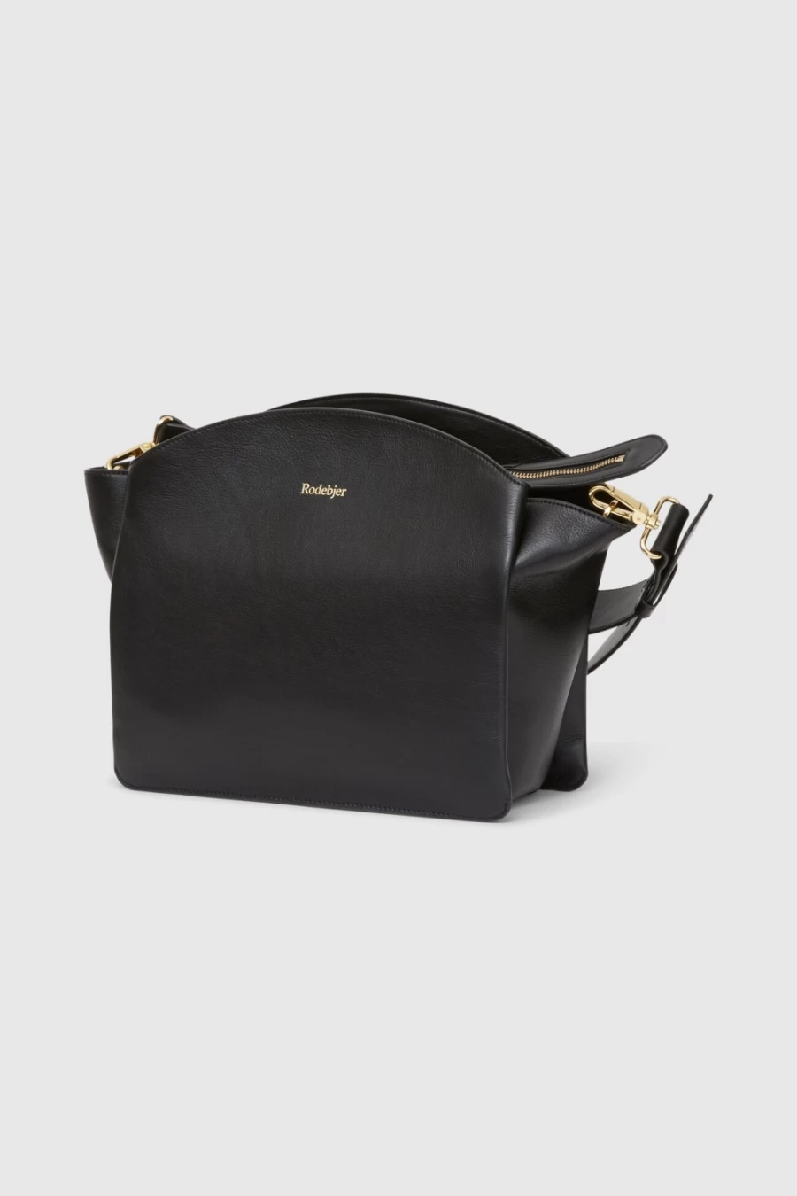 Rodebjer Black Emiko Sculptural Leather Bag for Women