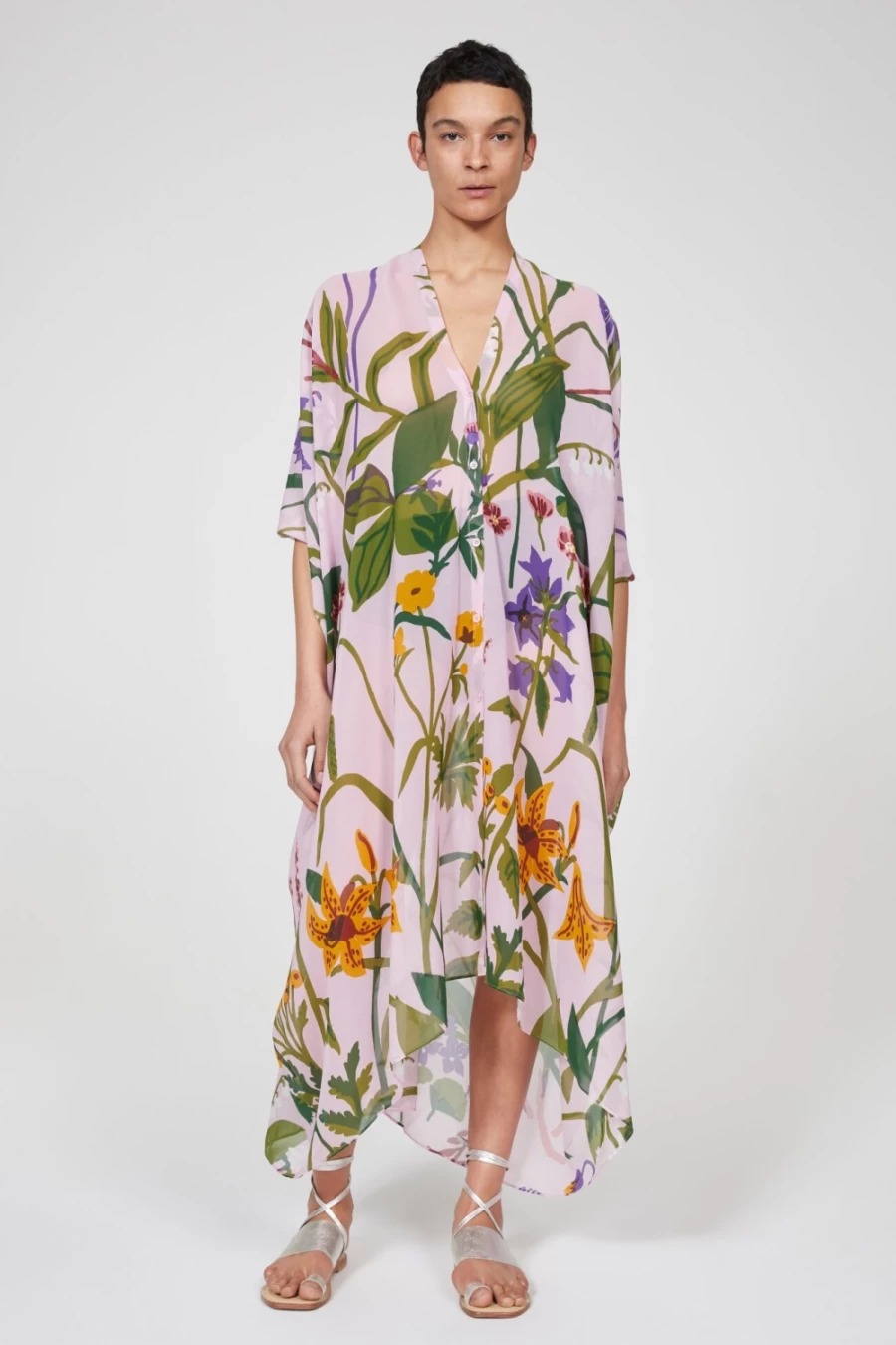 Rodebjer Women's Lilac Agave Print Caftan Dress