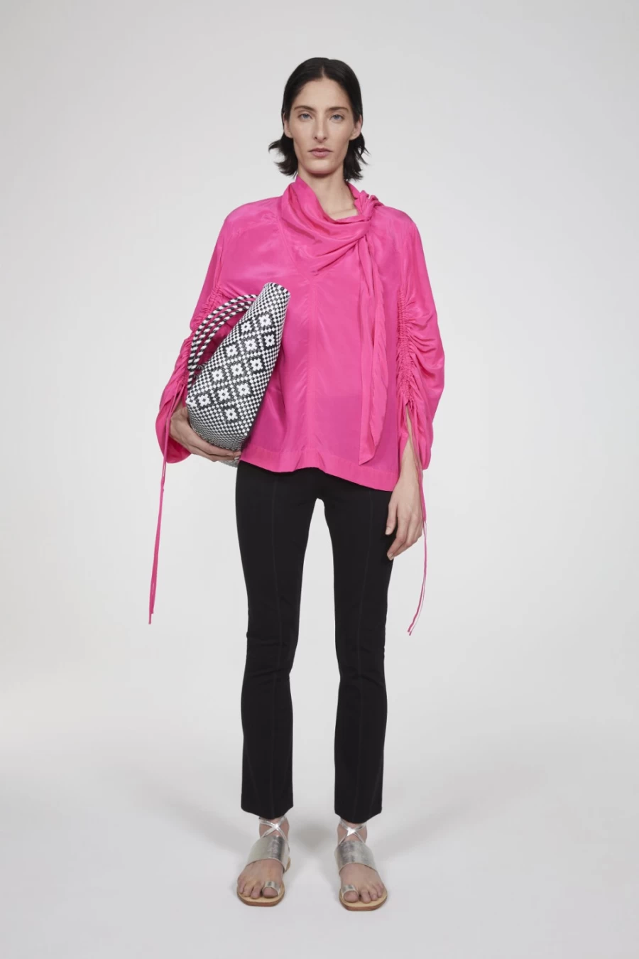 Rodebjer Women's Hot Pink Mona Drapy Blouse - Elegant Feminine Top