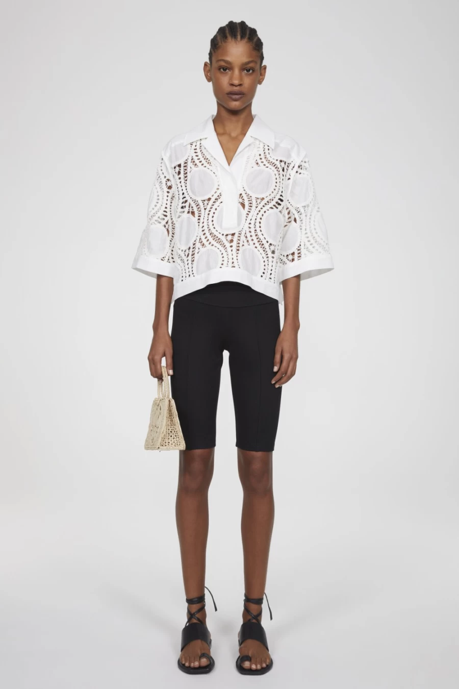 Rodebjer Women's Klara Lace Dot Shirt in Crisp White - Elegant Feminine Blouse