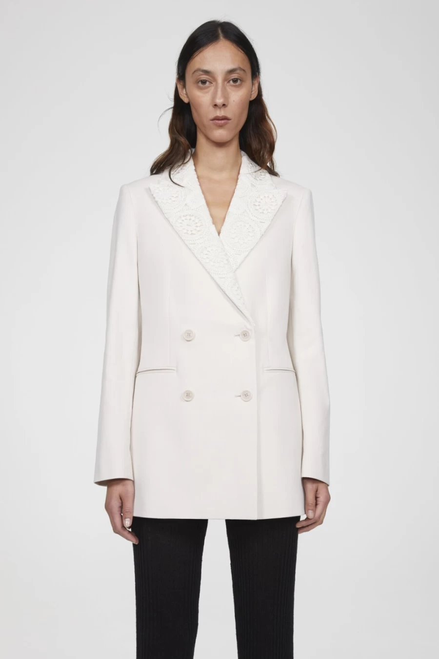 Rodebjer Women's Canvas Como Crochet Blazer - Elegant Knit Jacket for Women
