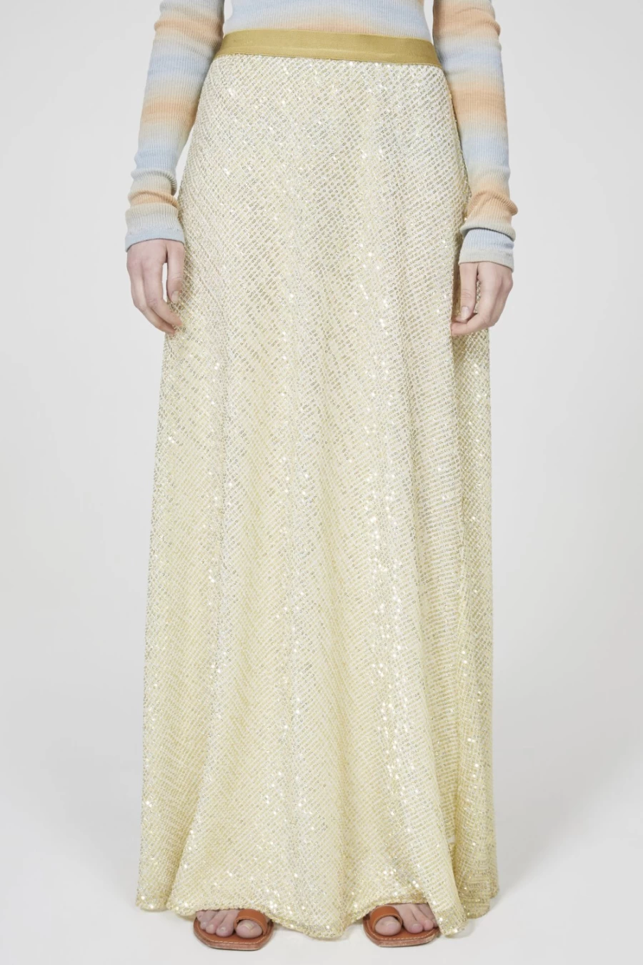 Rodebjer Gold Sequin Skirt for Women - Larissa Glitter Party Skirt