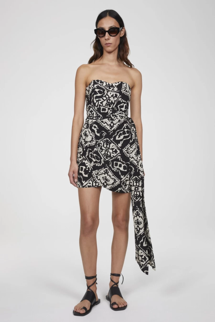 Rodebjer Women's Black & White Bologna Rihad Wrap Dress