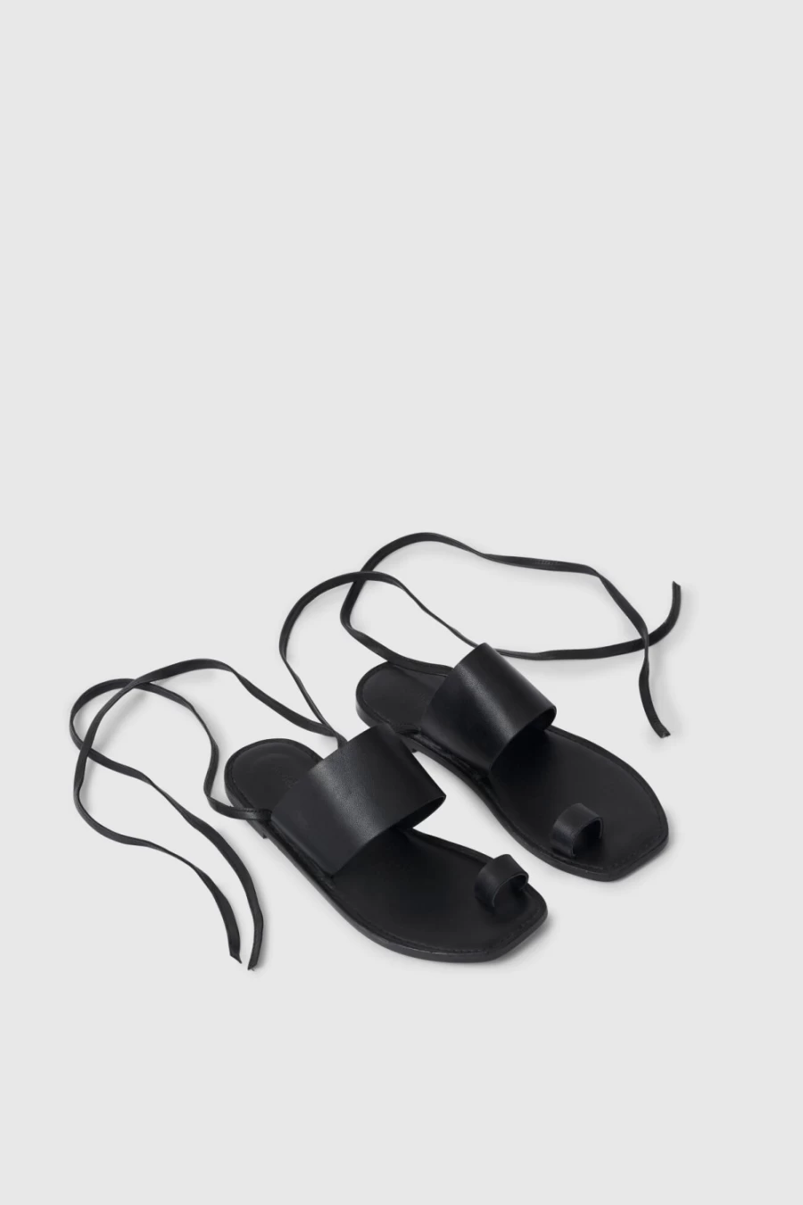 Rodebjer Women's Black Katti Leather Strap Sandals