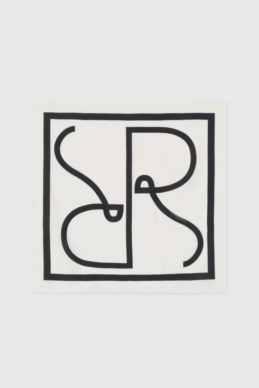Rodebjer Monogram Black & White Silk Scarf for Women