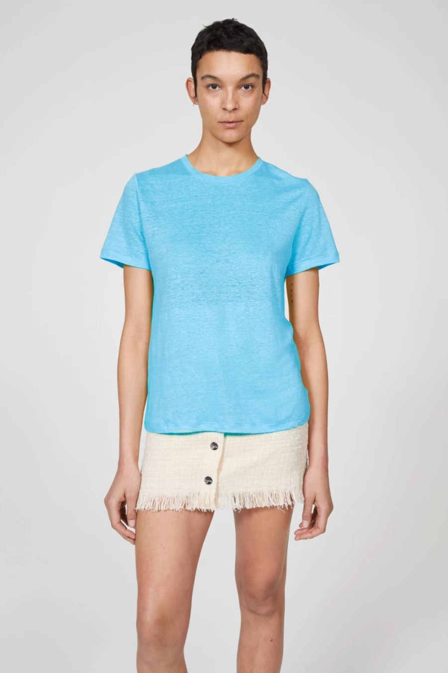 Rodebjer Women's Tropic Blue Ninja Linen T-Shirt - Breathable Summer Top