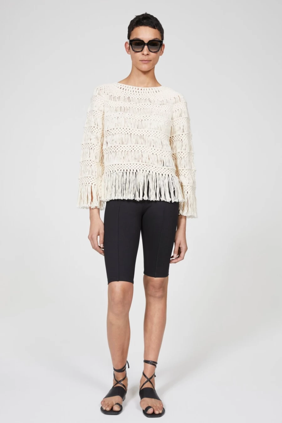 Rodebjer Women's Linen Ravenna Macrame Knit Sweater