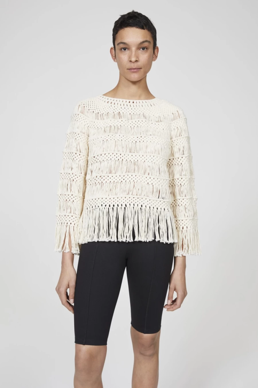 Rodebjer Women's Linen Ravenna Macrame Knit Sweater
