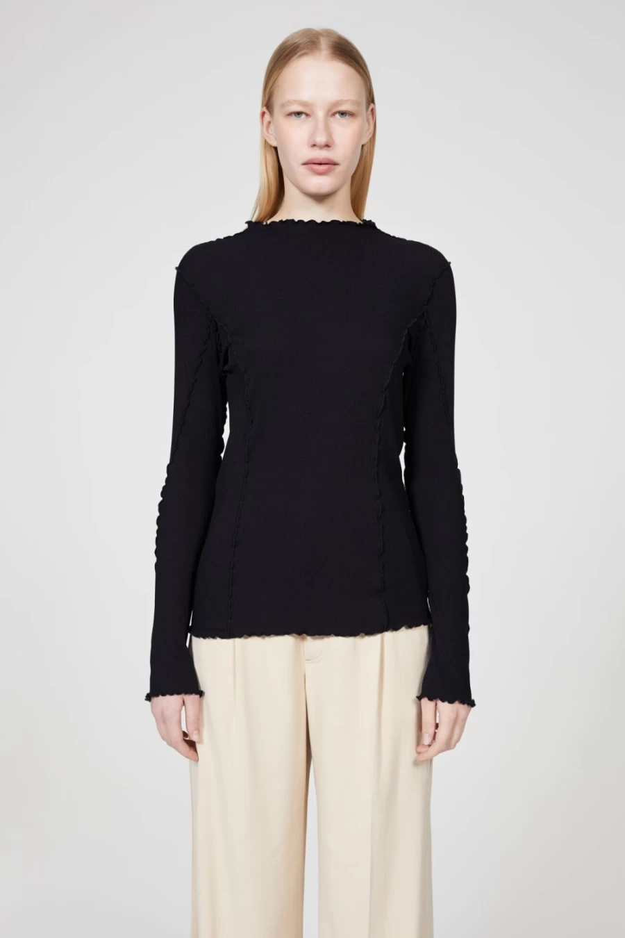 Rodebjer Black Columbine Jersey Top for Women