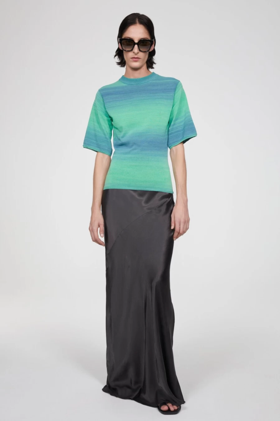Rodebjer Women's Green Tonic Modulo Knitted T-Shirt | Eco-Friendly Casual Top