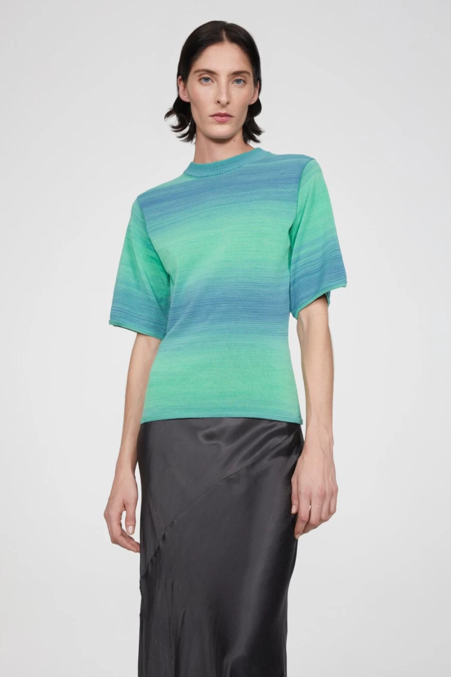 Rodebjer Women's Green Tonic Modulo Knitted T-Shirt | Eco-Friendly Casual Top