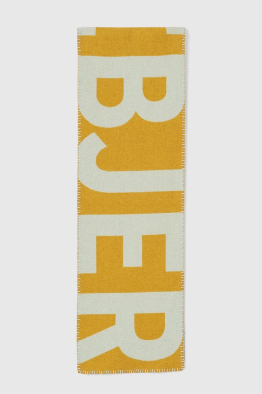 Rodebjer Women's Golden Brown Wool Scarf with Logo - Premium Winter Accessory