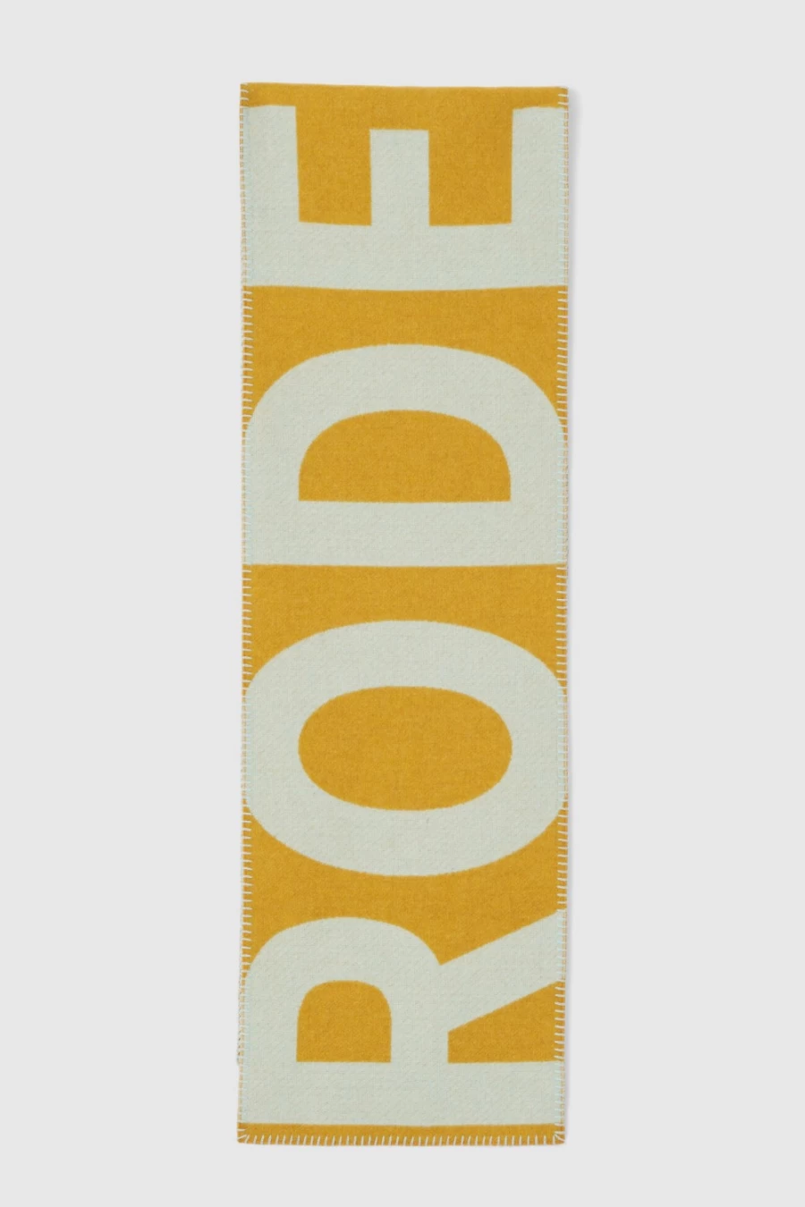 Rodebjer Women's Golden Brown Wool Scarf with Logo - Premium Winter Accessory