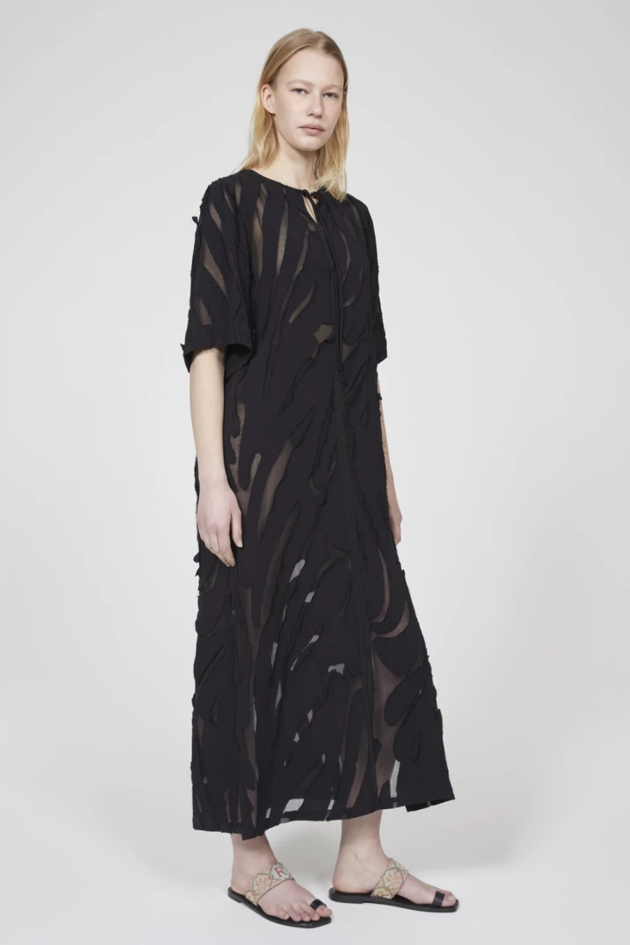 Rodebjer Women's Black Lynn Applique Dress - Elegant Embroidery Design