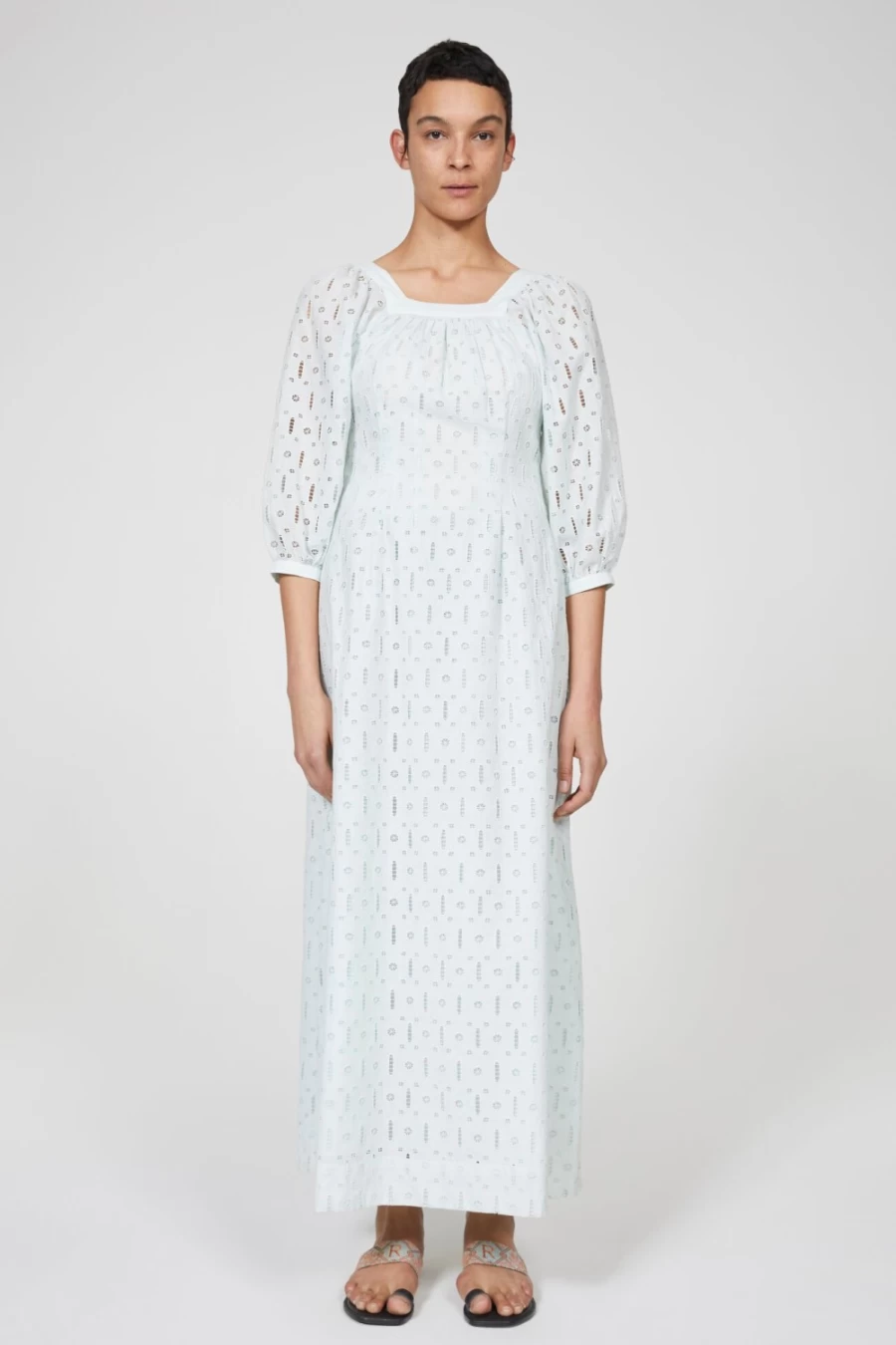 Rodebjer Rivoli Broderie Dress for Women in Ocean Mint - Embroidered Summer Dress