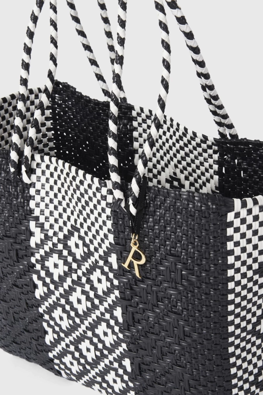 Rodebjer Black/White Market Tote Bag for Women - Stylish & Spacious Carryall