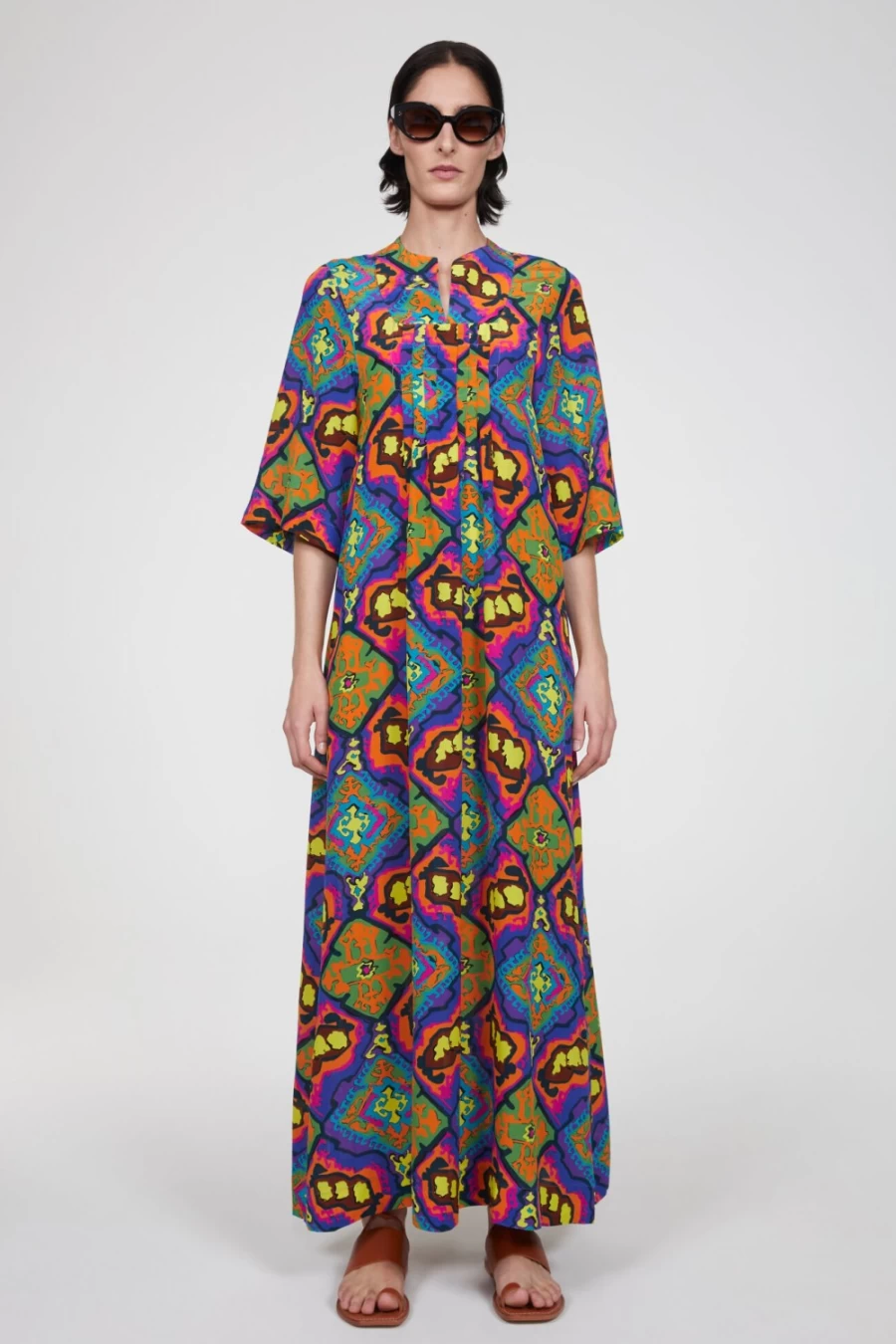 Rodebjer Woman's Bari Maxi Dress in Multi Colour - Stylish Flowy Boho Chic Summer Dress