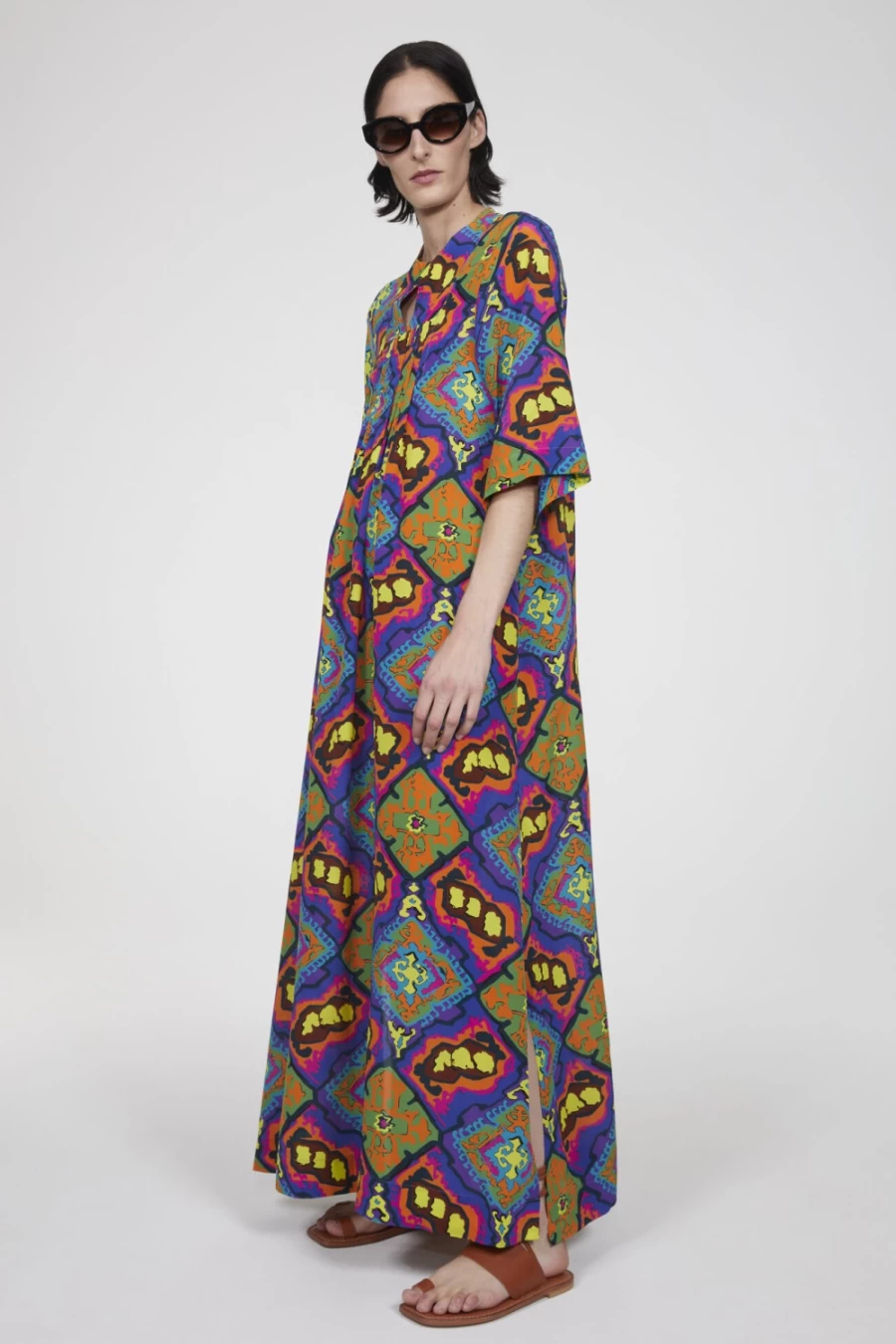 Rodebjer Woman's Bari Maxi Dress in Multi Colour - Stylish Flowy Boho Chic Summer Dress
