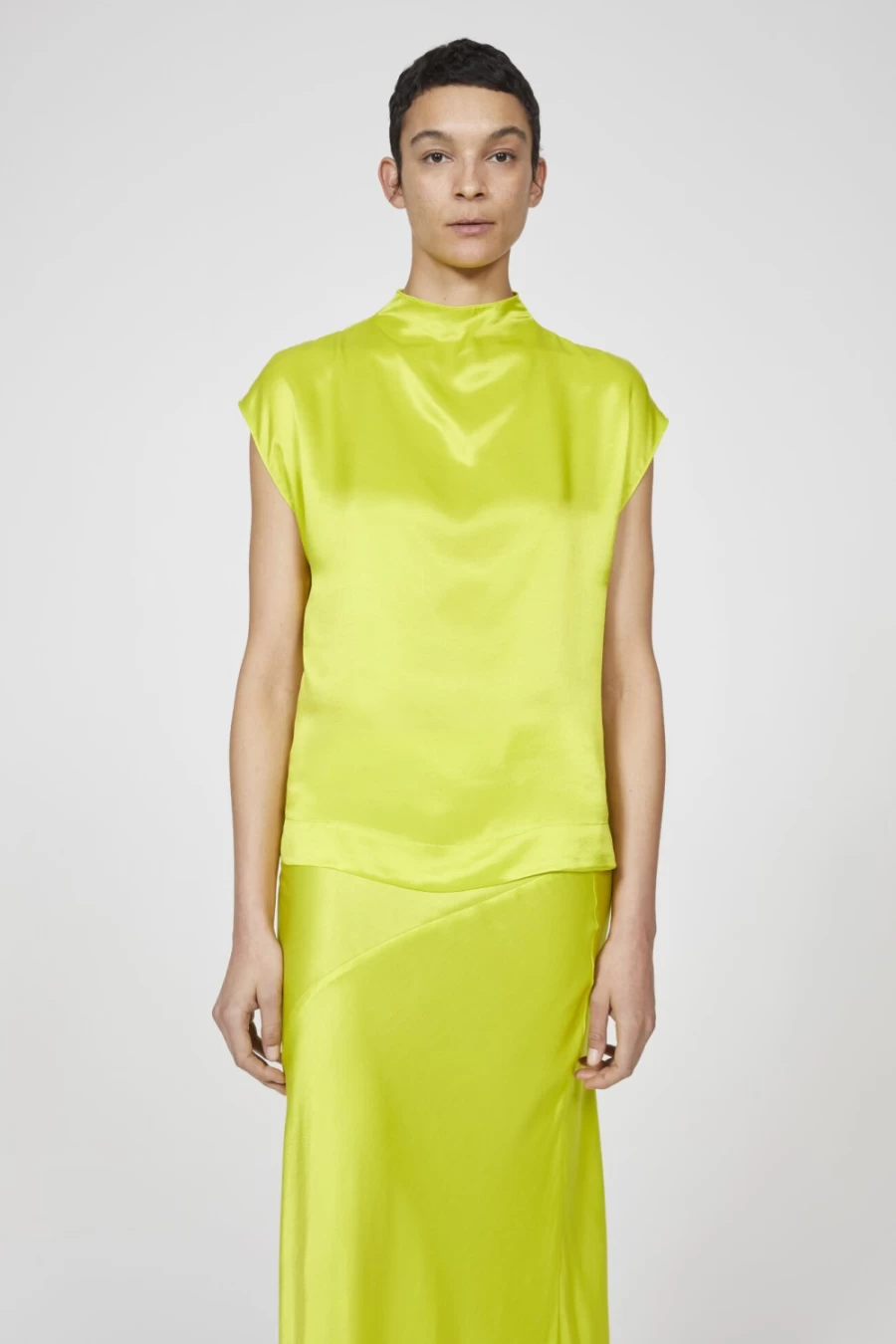 Rodebjer Women's Lime Sleeveless Top - Carlie Stylish Summer Blouse