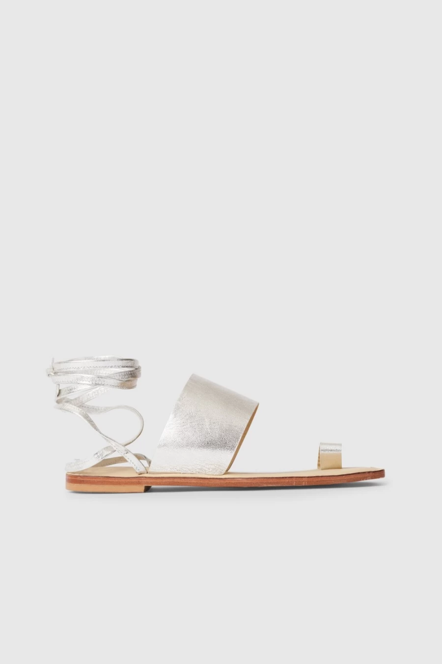 Rodebjer Women's Silver Leather Strap Sandals – Katti Style