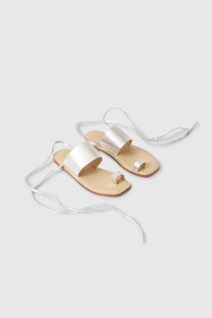 Rodebjer Women's Silver Leather Strap Sandals – Katti Style