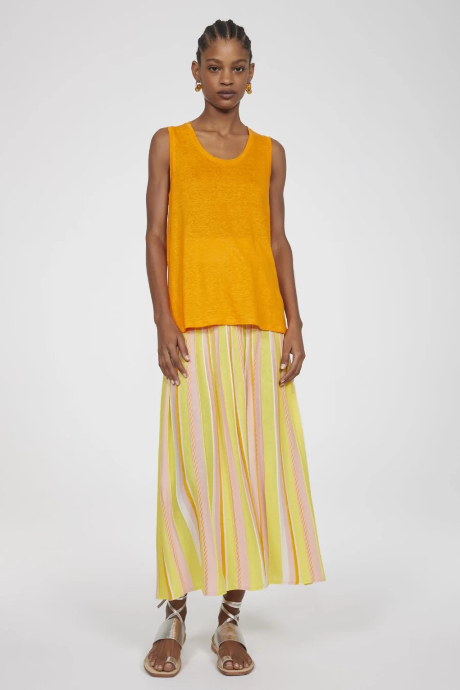 Rodebjer Women's Orange Haze Kite Tank Top - Lightweight Summer Blouse