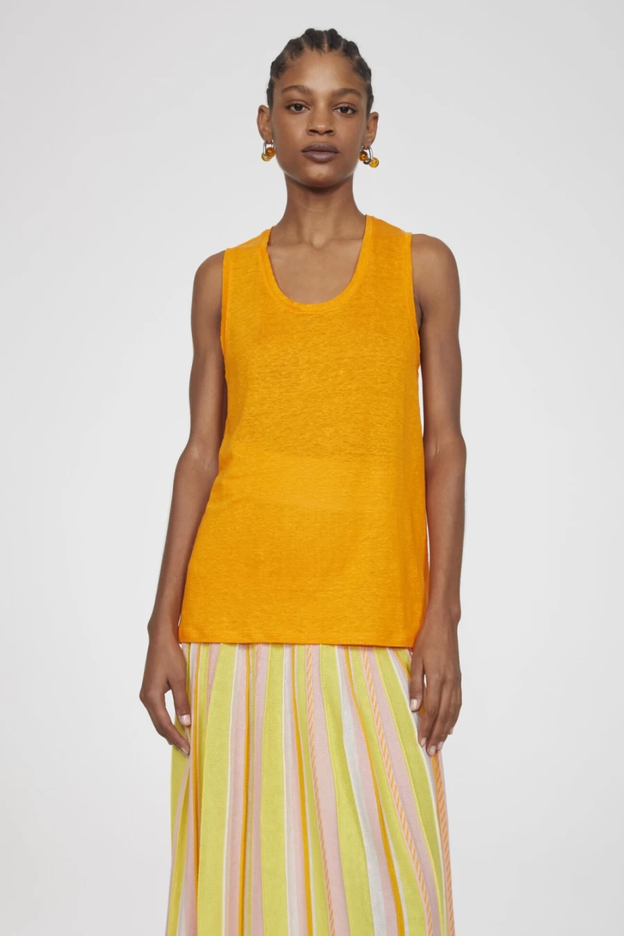 Rodebjer Women's Orange Haze Kite Tank Top - Lightweight Summer Blouse