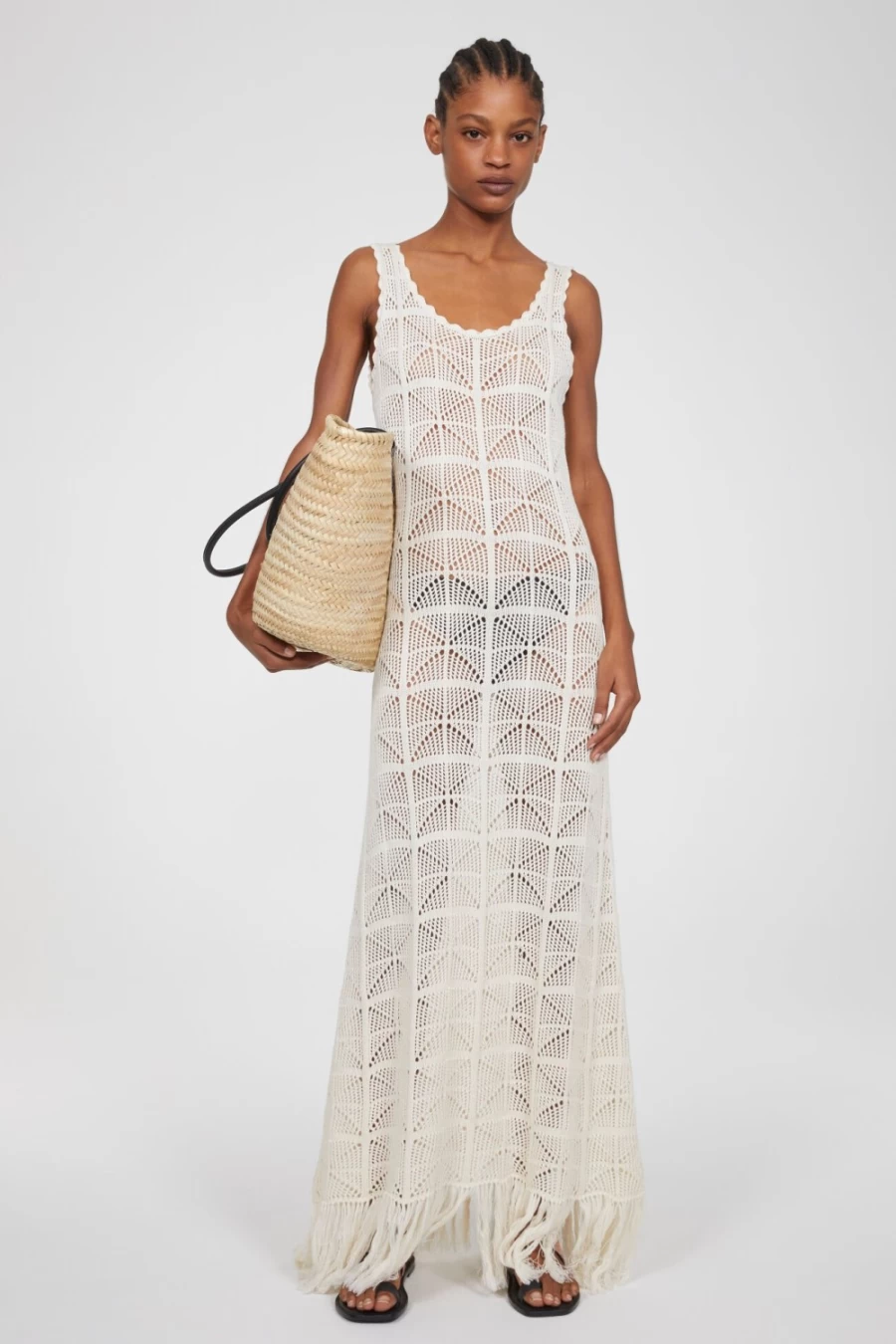 Rodebjer Women's Linen Crochet Dress - Salerno Style Summer Boho Chic