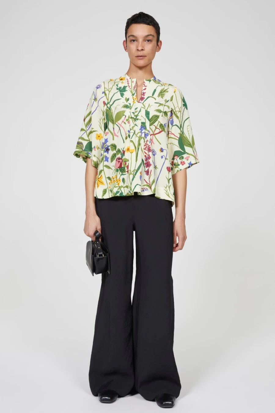 Rodebjer Women's Butter Milk Barista Jobs Print Blouse - Stylish Coffee-Themed Top