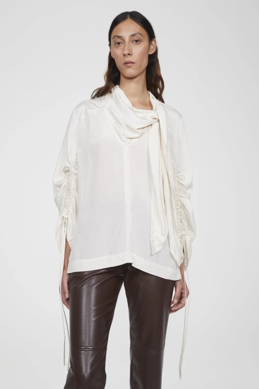 Rodebjer Women's Linen Mona Drapy Blouse - Elegant Loose Fit Top