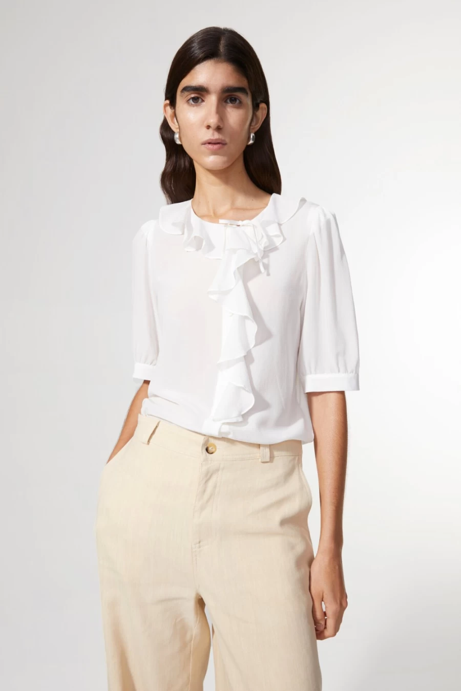 Rodebjer Women's Off White Xilla Silk Blouse - Elegant Luxury Top
