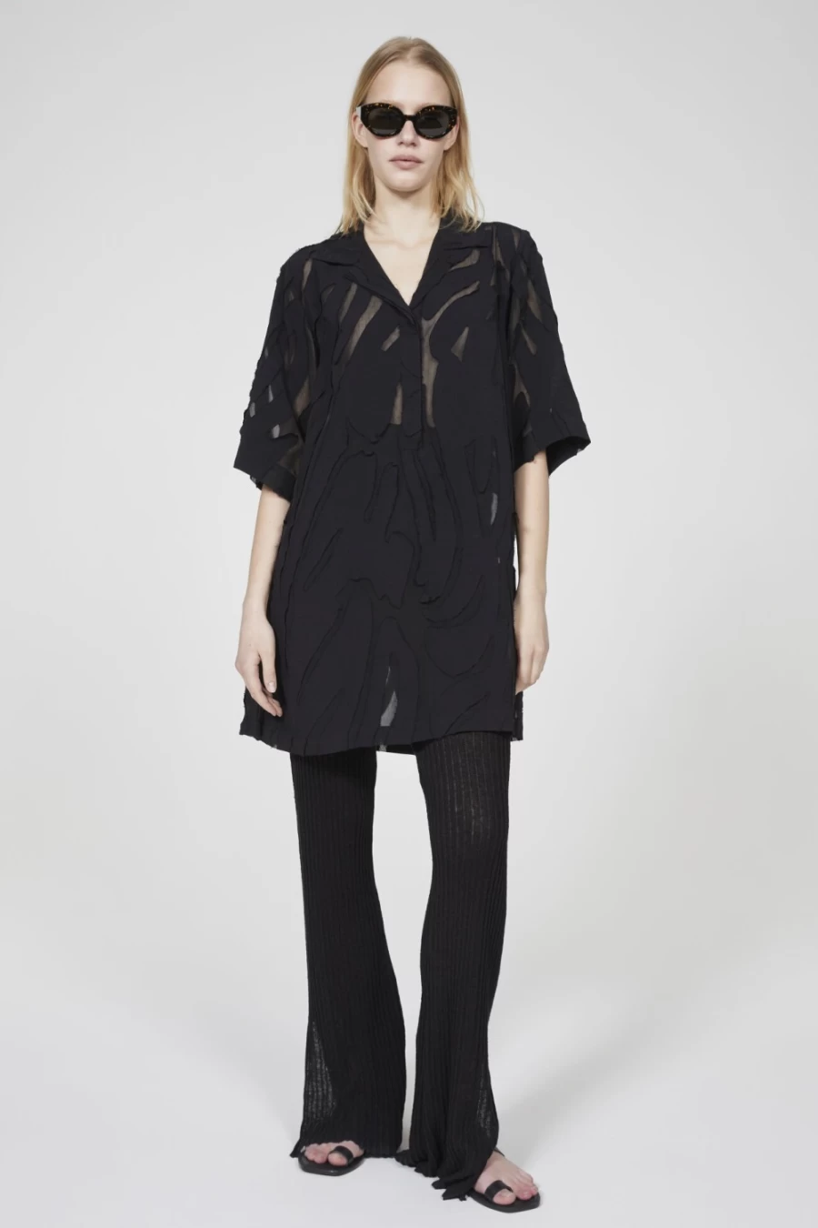 Rodebjer Women's Black Lori Shirt Dress - Elegant Long Sleeve Casual Wear