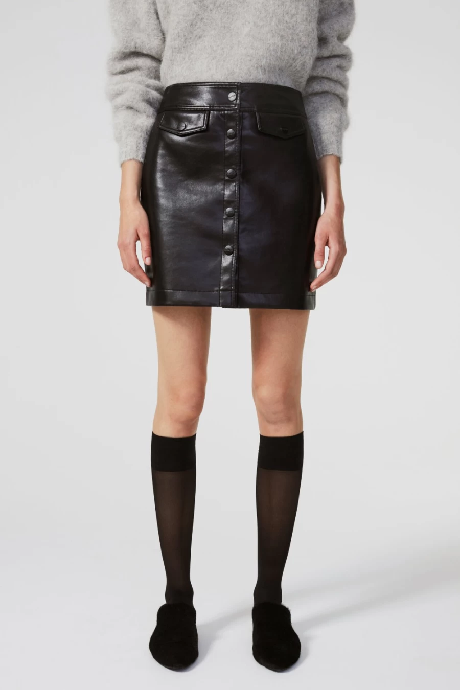Rodebjer Women's Black Thando Leather Skirt - Premium Genuine Leather Fashion Skirt