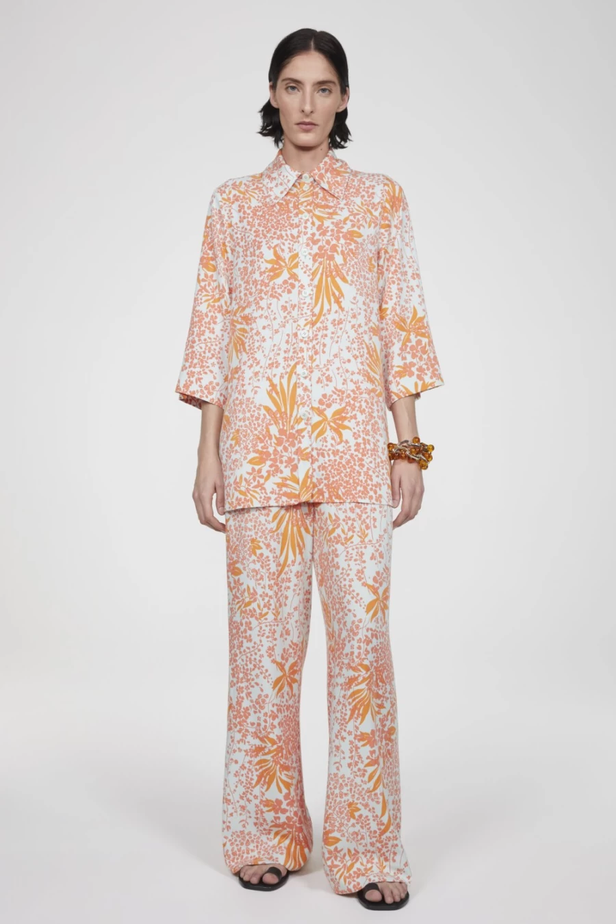 Rodebjer Women's Orange Haze Didion Oversized Shirt