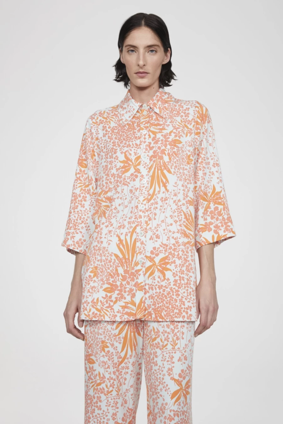 Rodebjer Women's Orange Haze Didion Oversized Shirt
