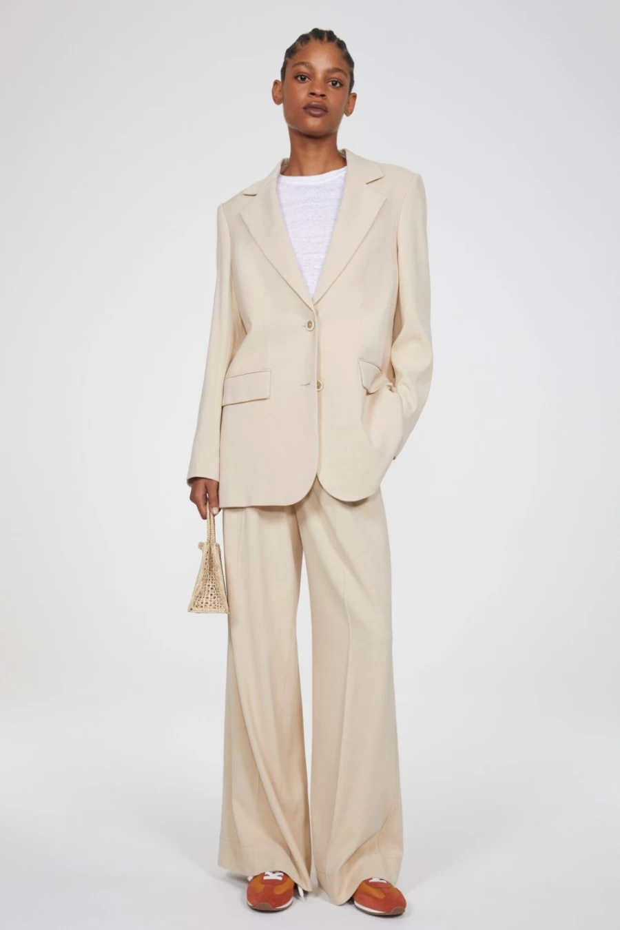 Rodebjer Viola Oversized Blazer for Women in Sand - Elegant Tailored Jacket