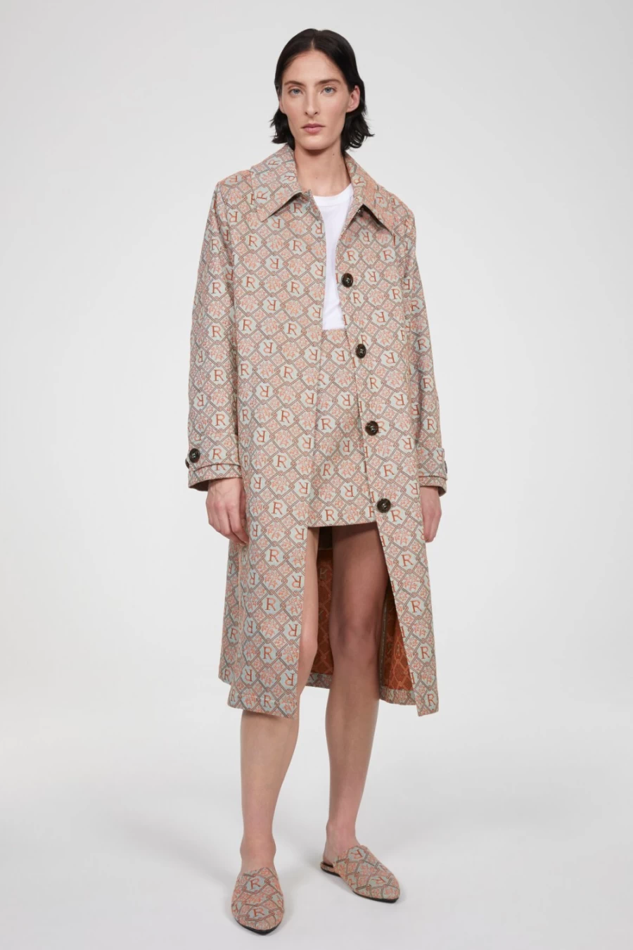 Rodebjer Women's Aida Logo Coat in Ocean Mint - Stylish Outerwear for Women