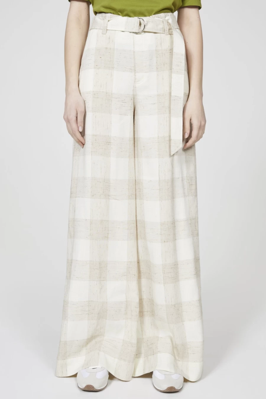 Rodebjer Women's Beige Ada Silkcheck Pants