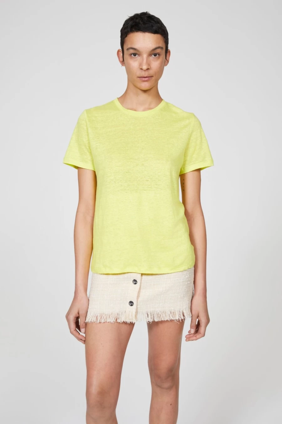 Rodebjer Women's Lime Ninja Linen T-Shirt - Breathable Summer Top