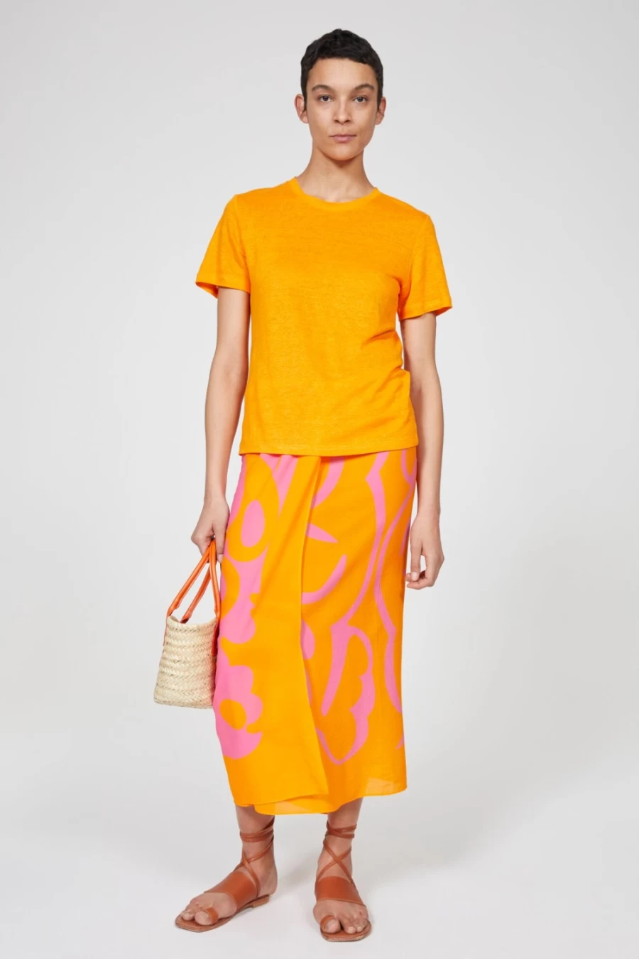 Rodebjer Women's Orange Haze Cloud Sarong - Lightweight Beach Wrap & Boho Scarf