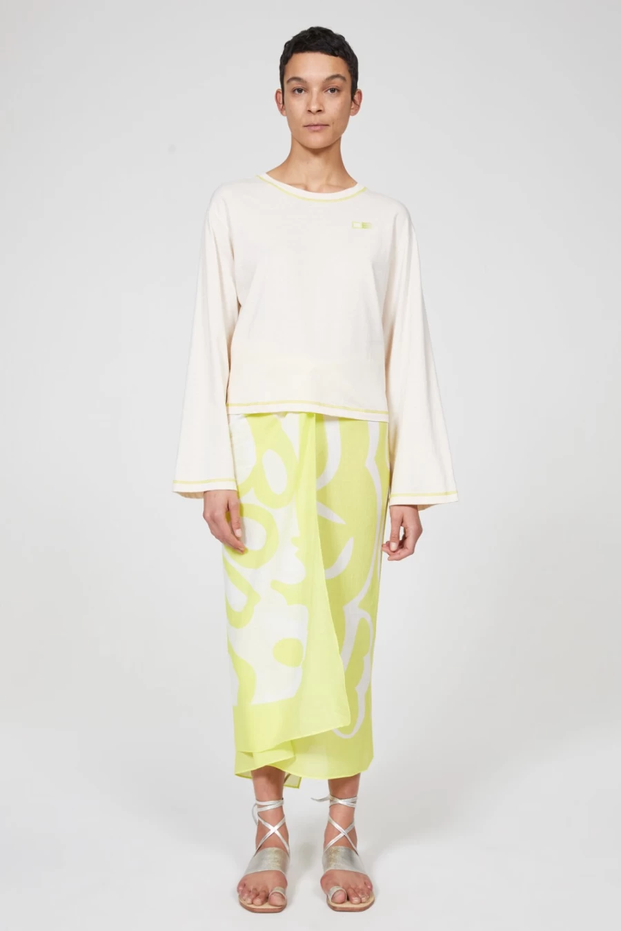 Rodebjer Women's Lime Cloud Sarong - Lightweight Boho Beach Wrap